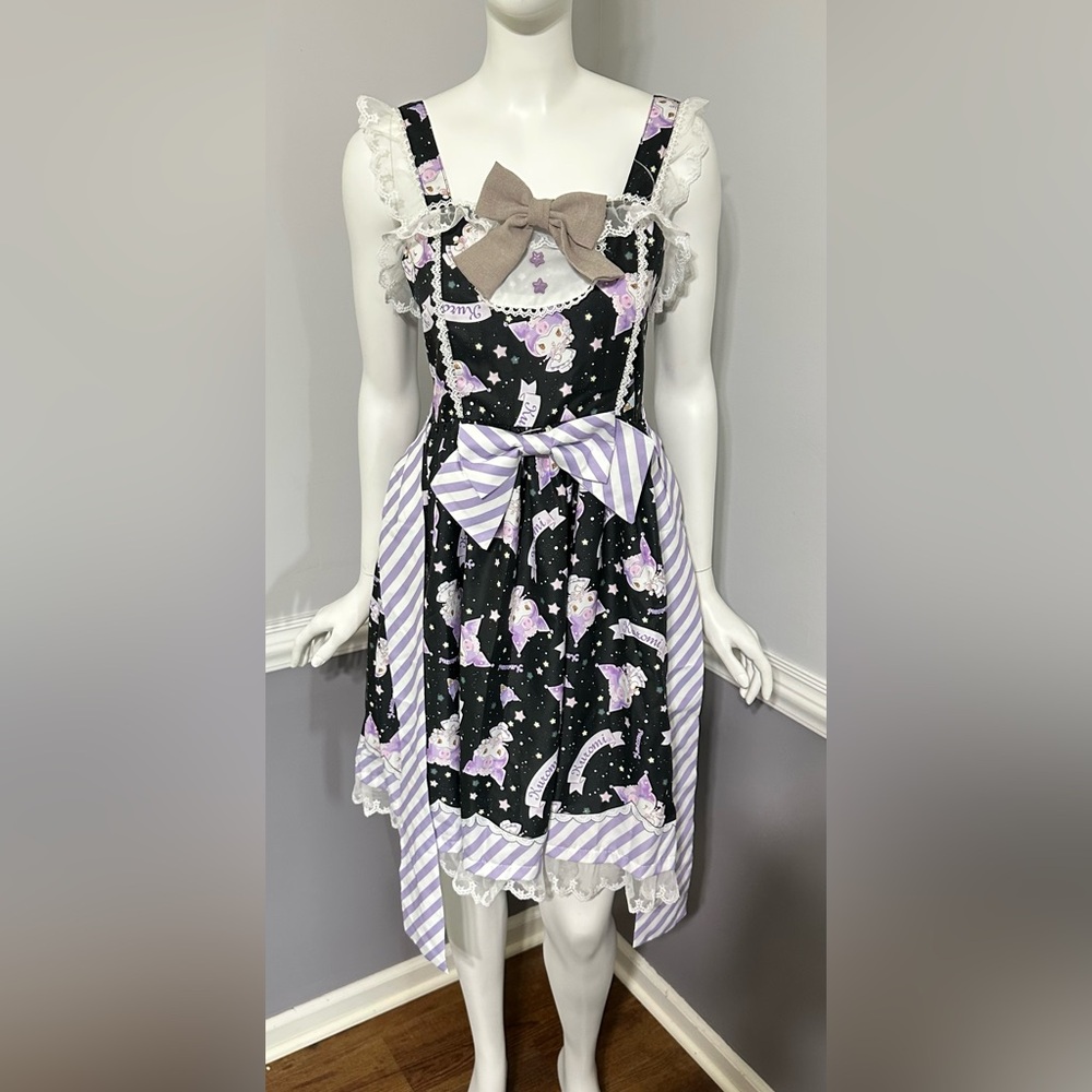 Sanrio Kawaii Kuromi Dress Anime Cosplay Costume Halloween Womens Size S